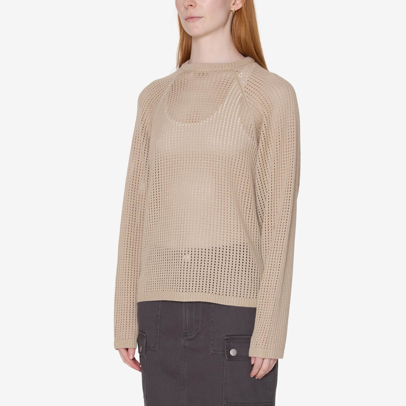 Womens's Talia Open Knit Raglan - Natural