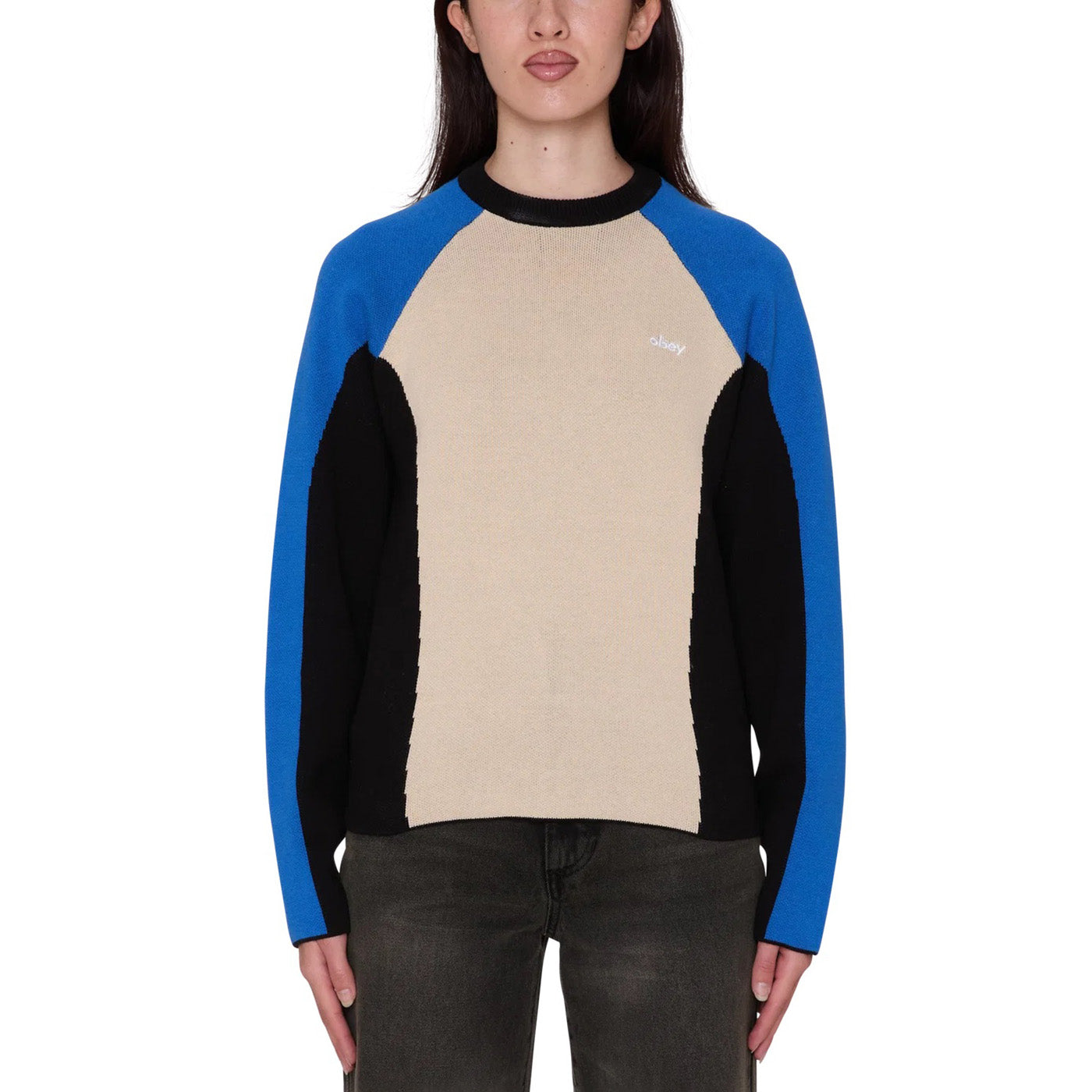 Angie Crew Sweater - Cream Multi