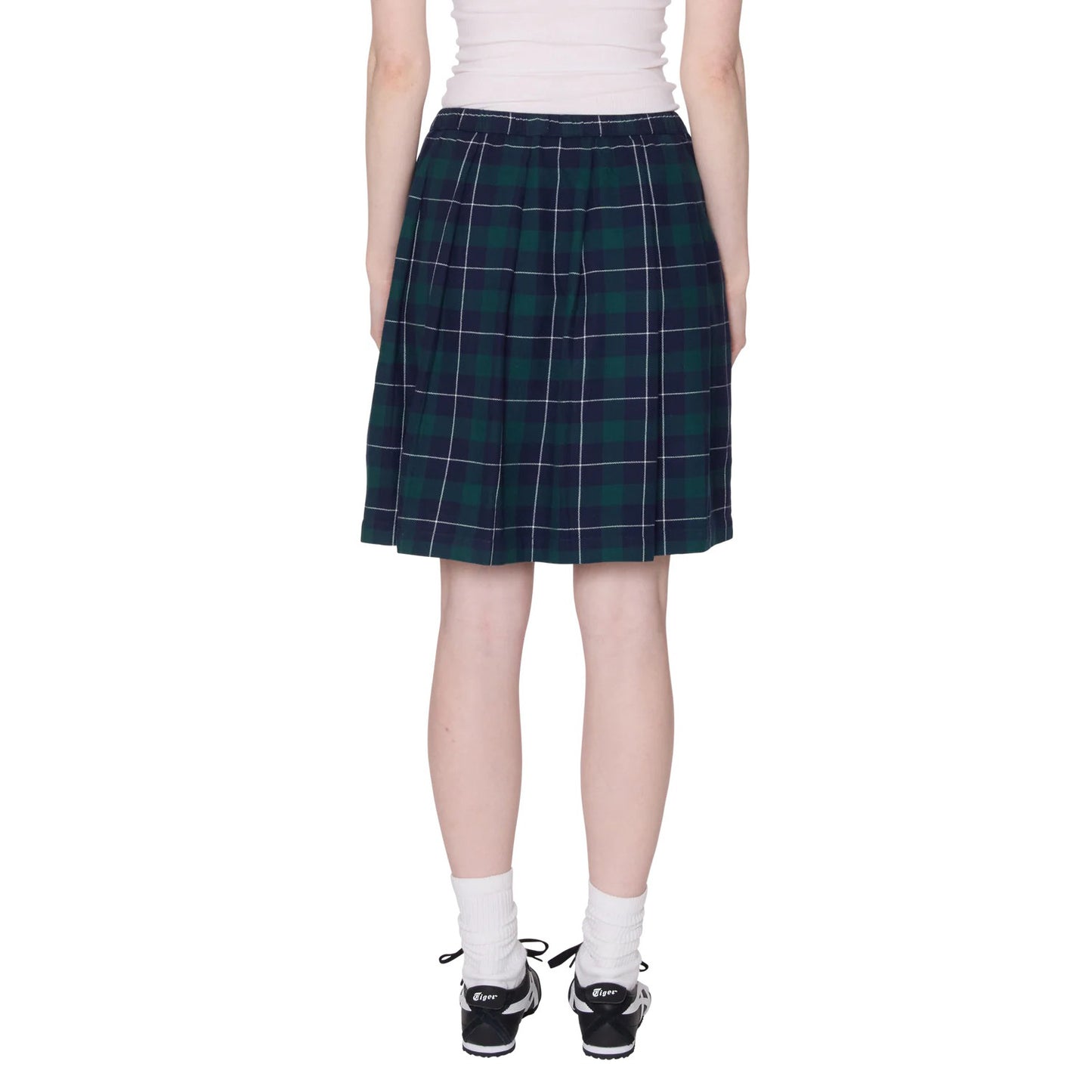 Shelly Plaid Pleated Skirt - Green Multi
