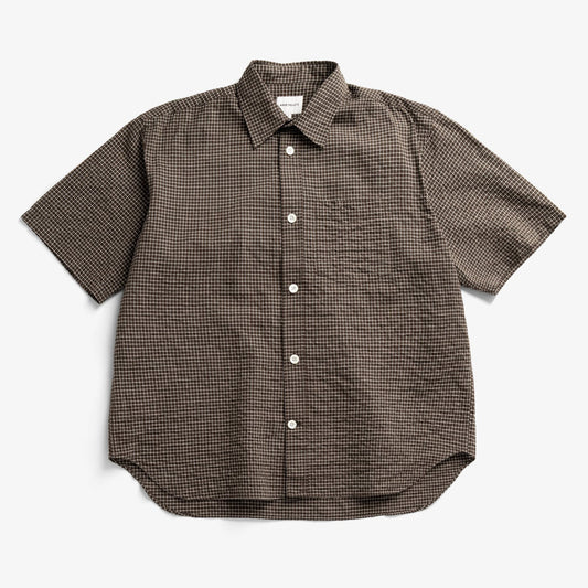 Espevik Oversized Check SS Shirt - Taupe