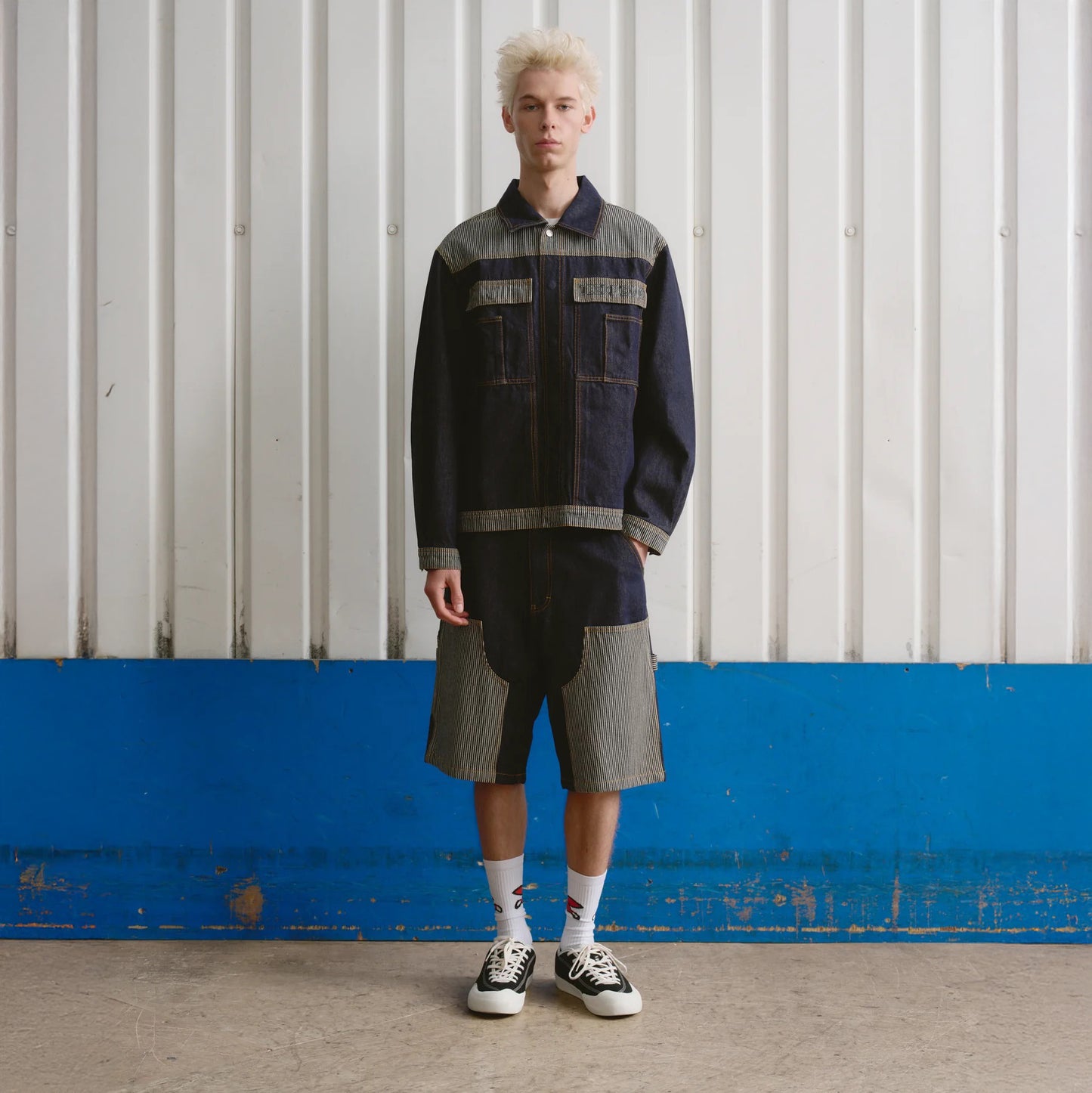 Hickory Panel Denim Trucker Jacket - Indigo