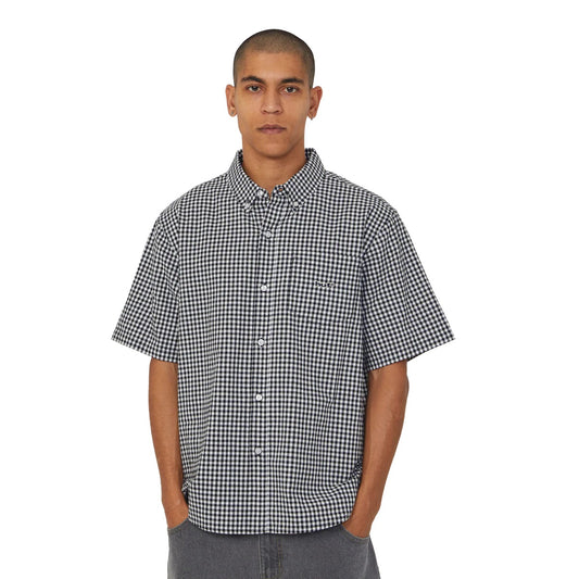 89 Micro Gingham SS Oxford Shirt - Black/White