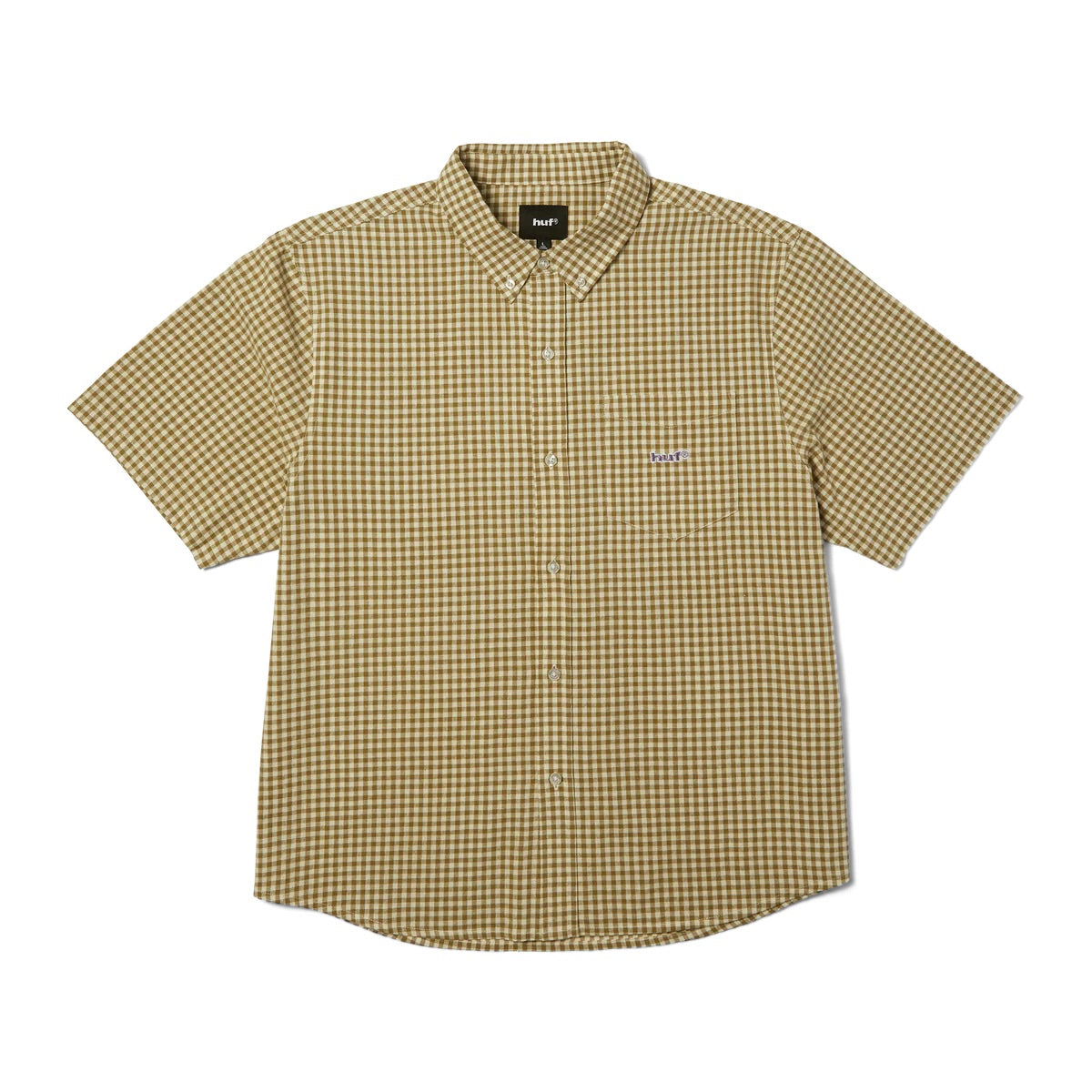 89 Micro Gingham SS Oxford Shirt - Natural