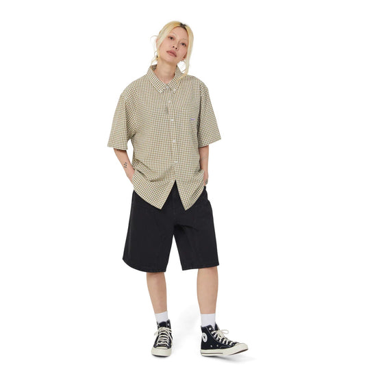 89 Micro Gingham SS Oxford Shirt - Natural