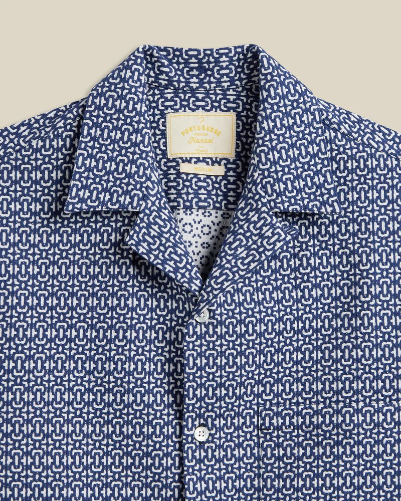 Abstract Tile Shirt - Blue