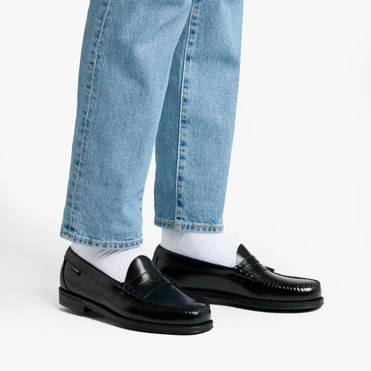 Easy Weejun Larson Flag Penny Loafers - Black Leather