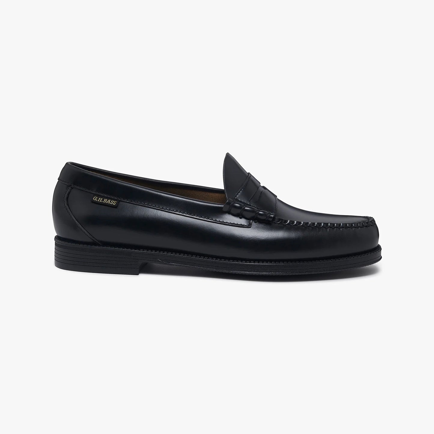 Easy Weejun Larson Flag Penny Loafers - Black Leather
