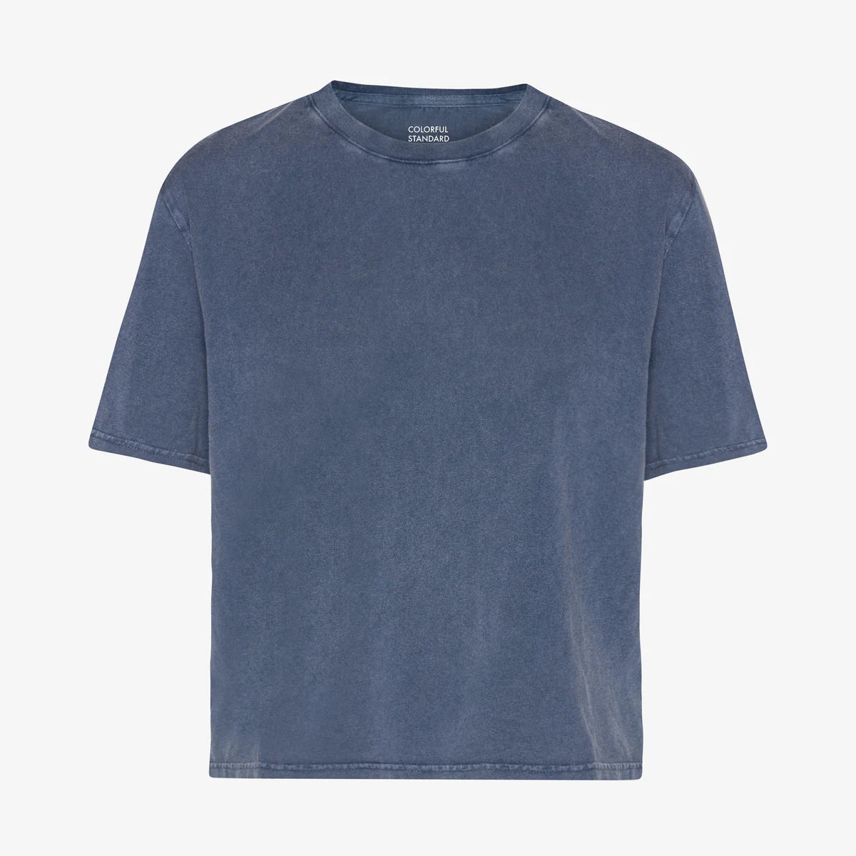 Women's Organic Boxy Crop Tee - Neptune Blue