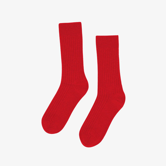 Merino Wool Blend Socks - Red Tangerine