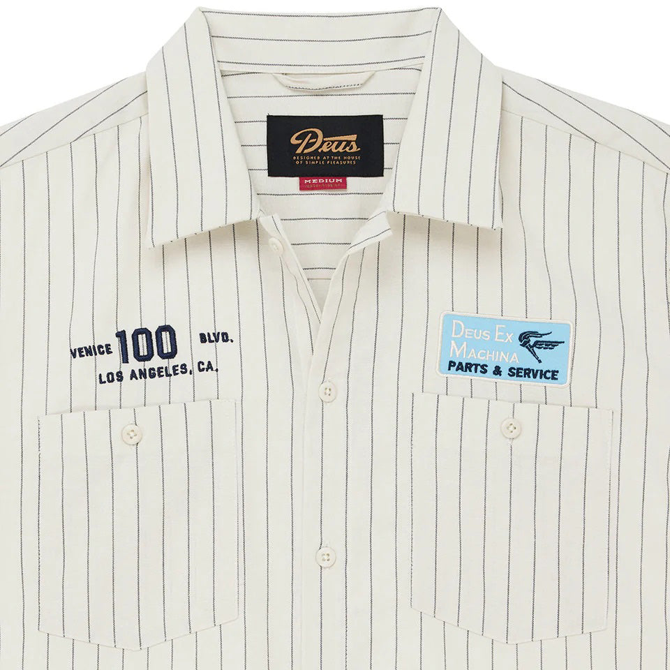 Forecourt Stripe Shirt - Dirty White