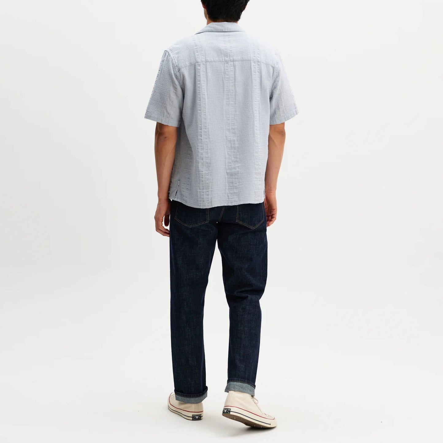 Didcot SS Shirt, Double Weave Seersucker - Blue