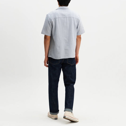 Didcot SS Shirt, Double Weave Seersucker - Blue