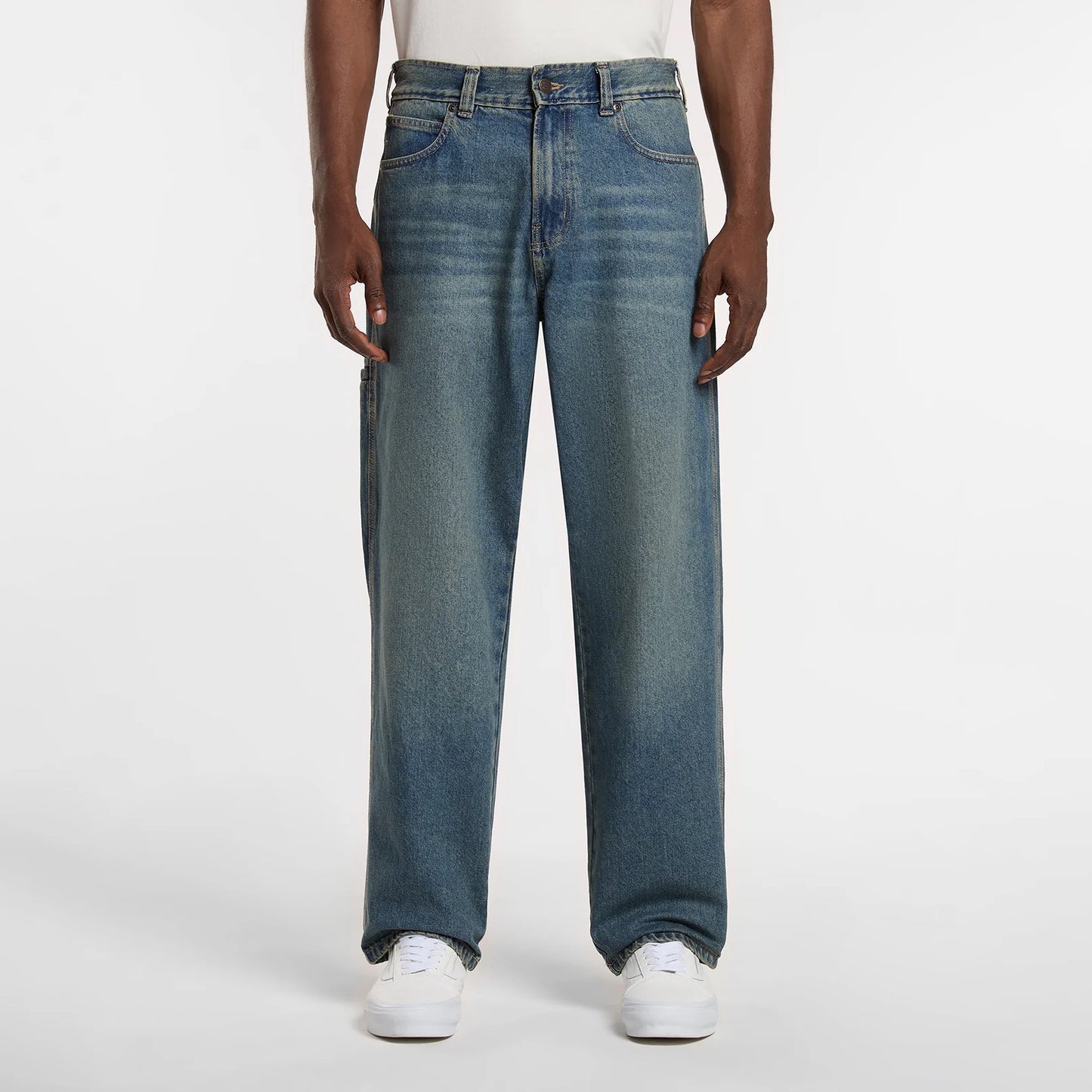 958 Baggy Tapered Work Jeans - Khaki Tinted Blue