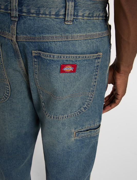 958 Baggy Tapered Work Jeans - Khaki Tinted Blue