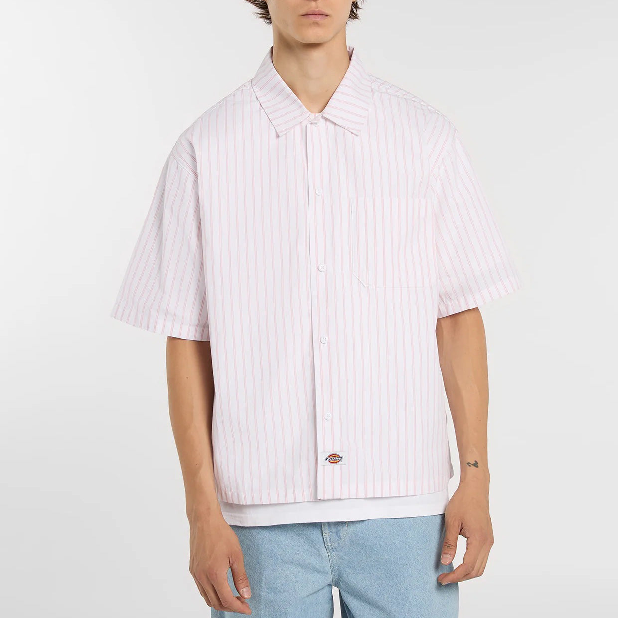Venedocia Stripe SS Shirt - White