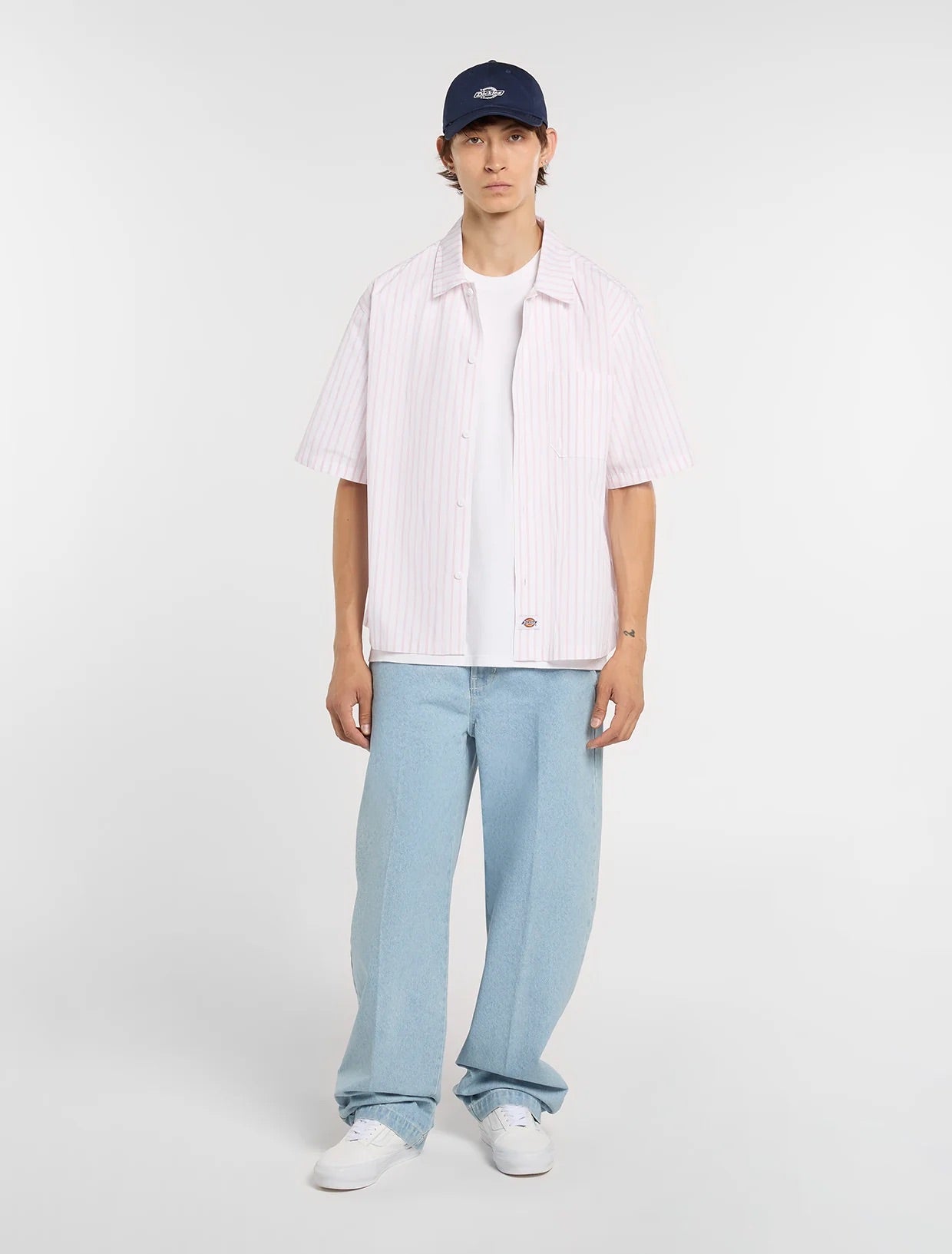 Venedocia Stripe SS Shirt - White
