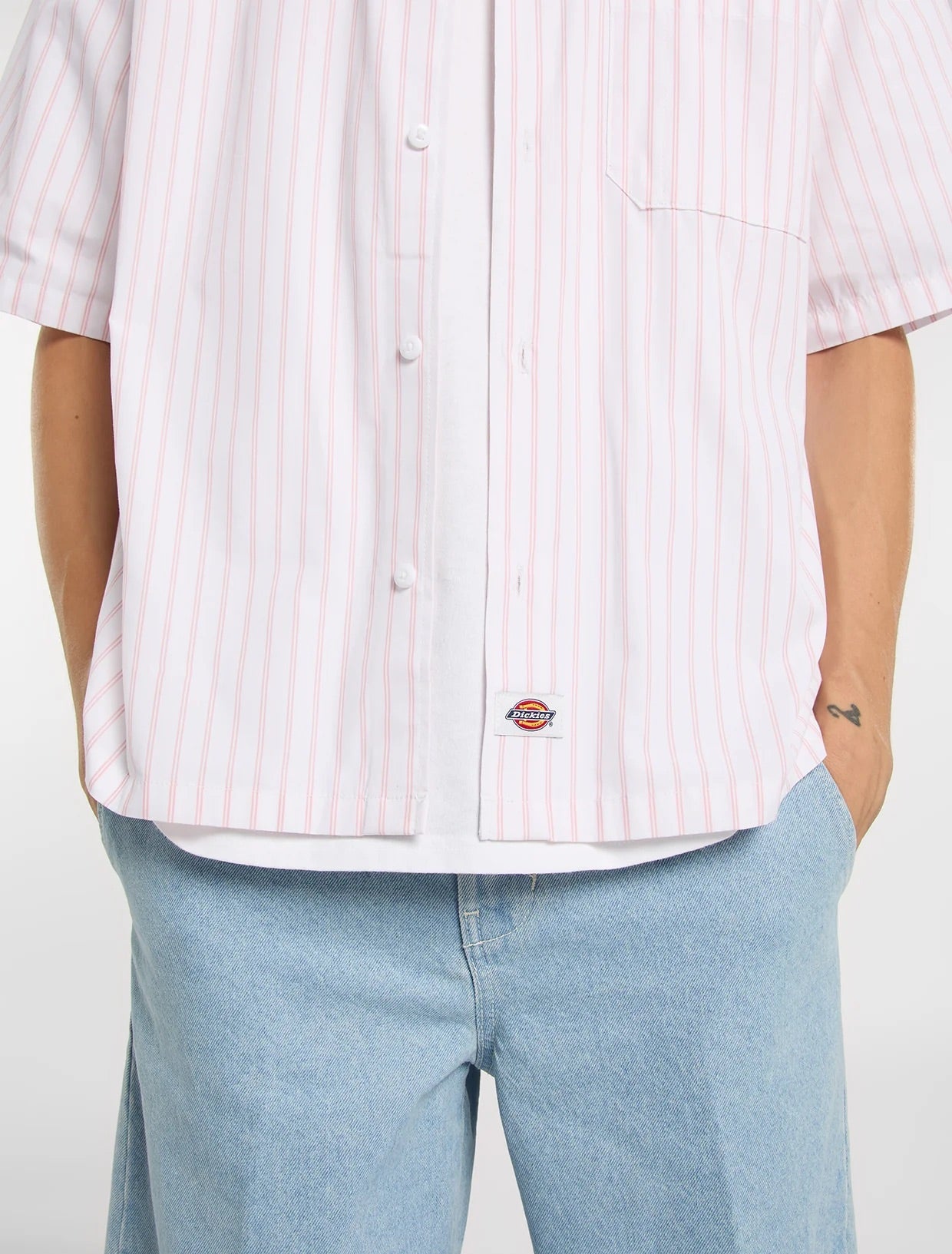 Venedocia Stripe SS Shirt - White