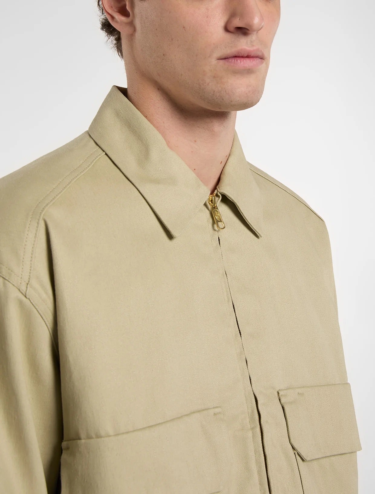Hemp Twill Trucker Jacket - Eucalyptus
