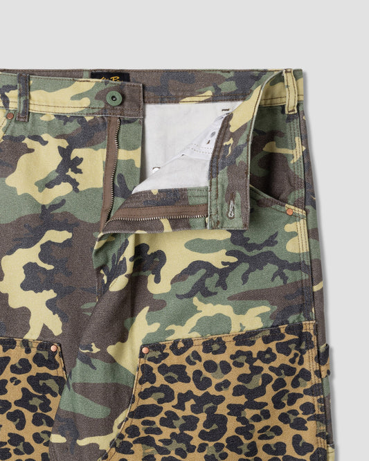Double Knee Pant - Woodland / Leopard Mix