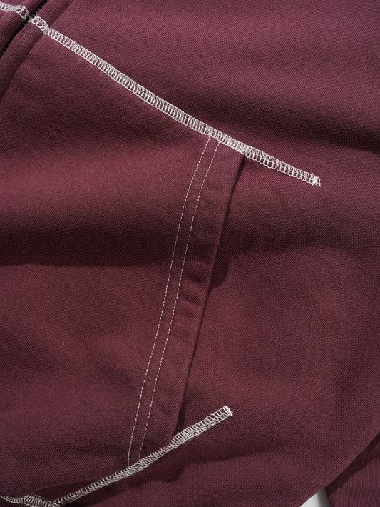 Drummer Zip-Thru Hood - Washed Rhubarb