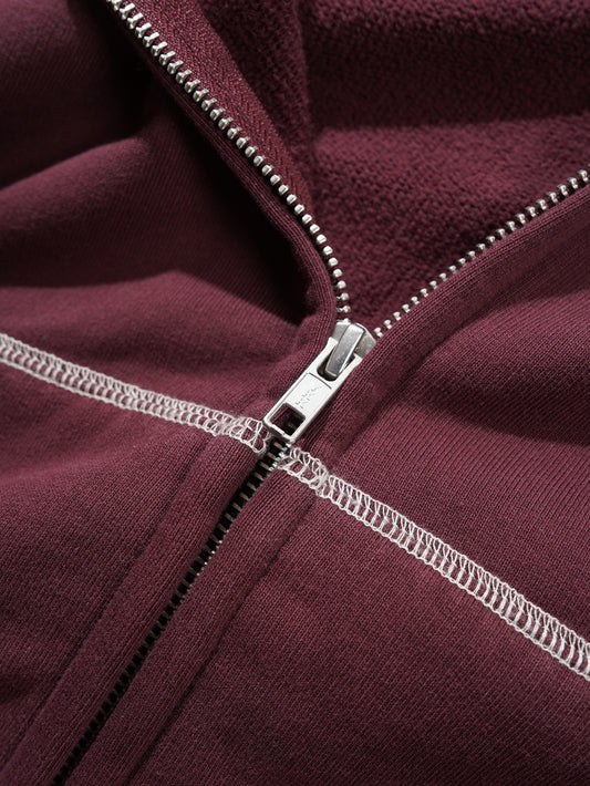 Drummer Zip-Thru Hood - Washed Rhubarb
