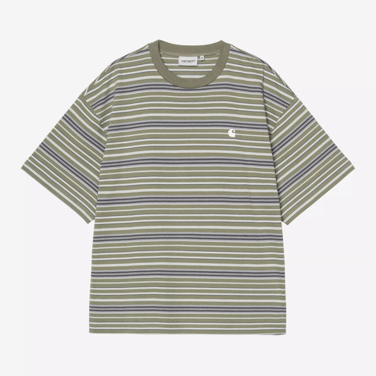 S/S Zane T-Shirt - Zane Stripe, Dollar Green