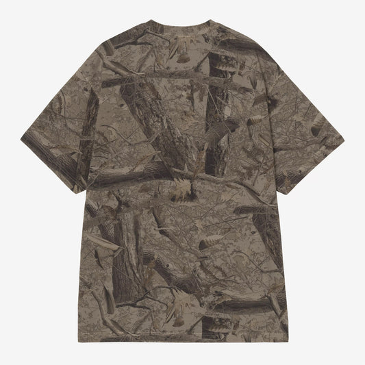 S/S Feather Tree T-Shirt - Camo Feather Tree, Khaki / Shungite