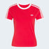 Womens 3 Stripes Slim T-Shirt - Better Scarlet / White