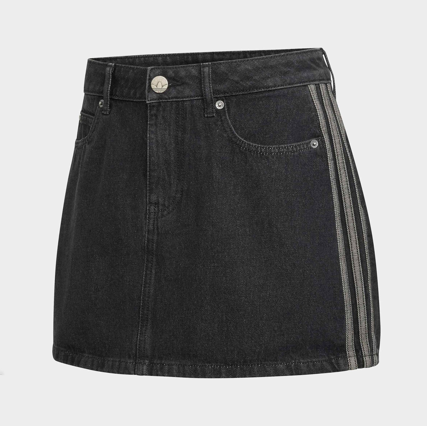 3 Stripes Denim Skirt - True Black