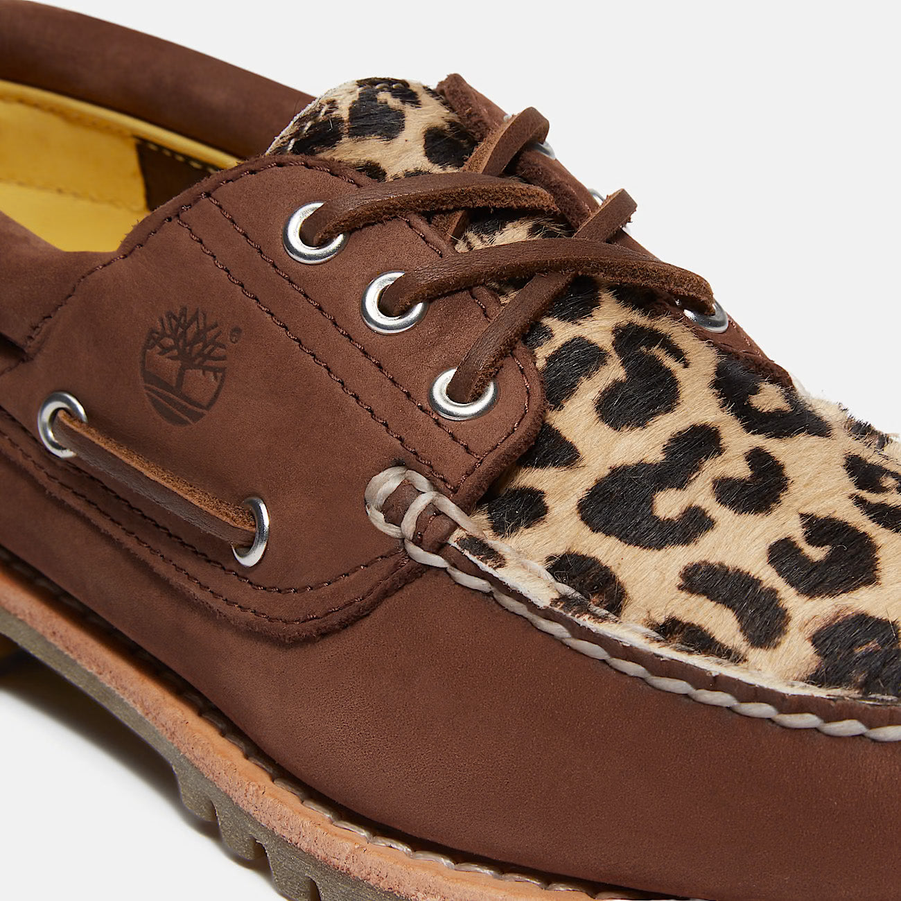 W' Authentic 3-Eye Lug Boat Shoe - Leopard / Medium Brown Nubuck