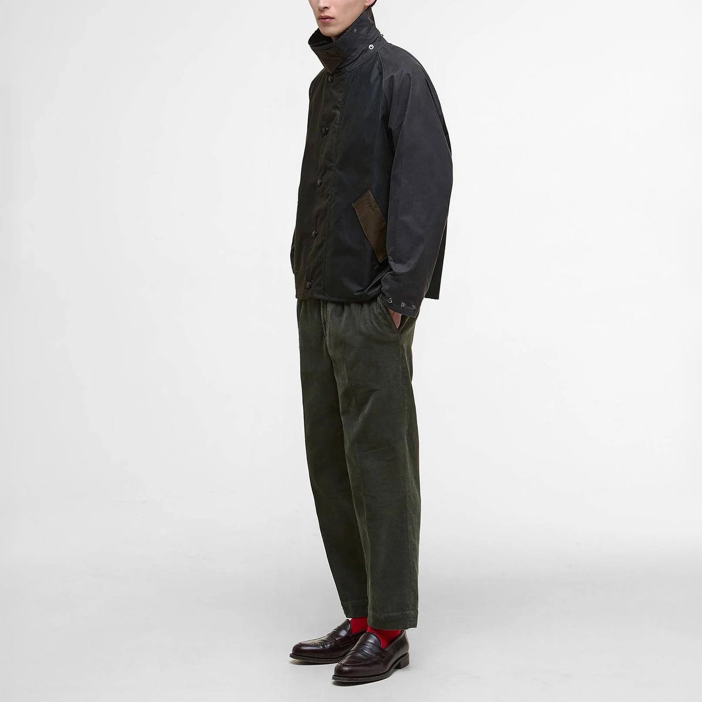 Patchwork Transport Waxed Jacket - Sage Multi