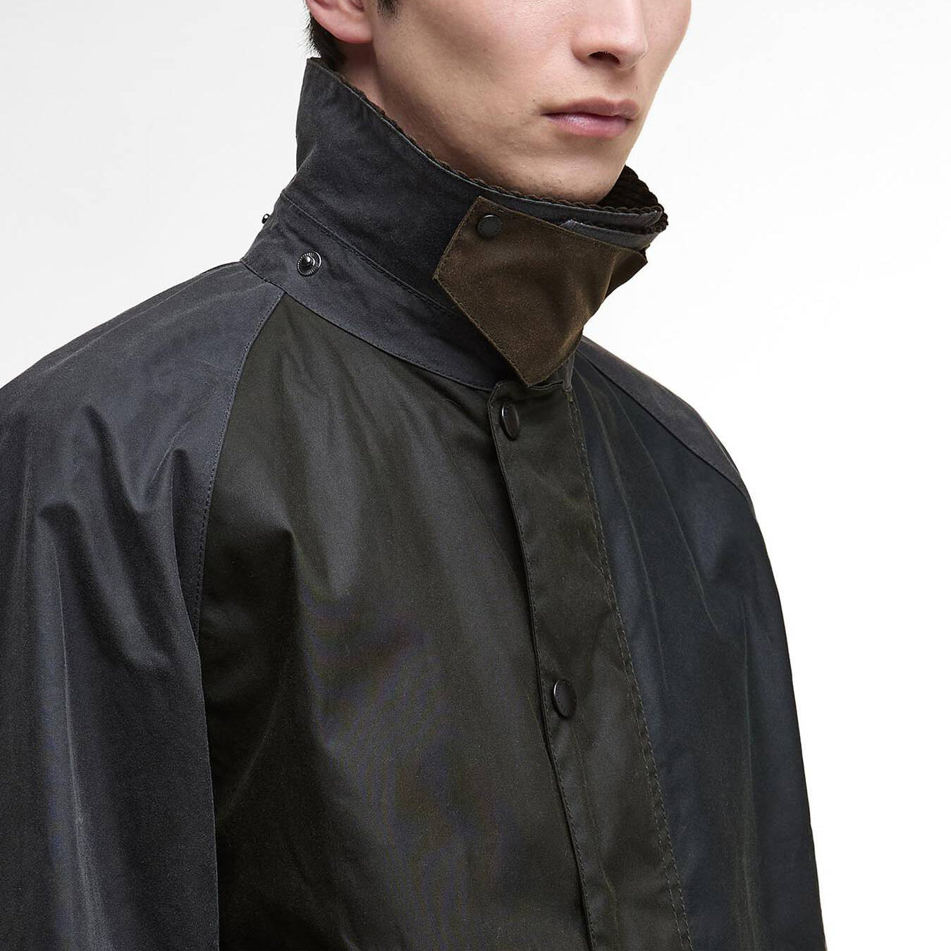 Patchwork Transport Waxed Jacket - Sage Multi