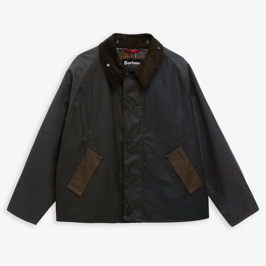 Patchwork Transport Waxed Jacket - Sage Multi