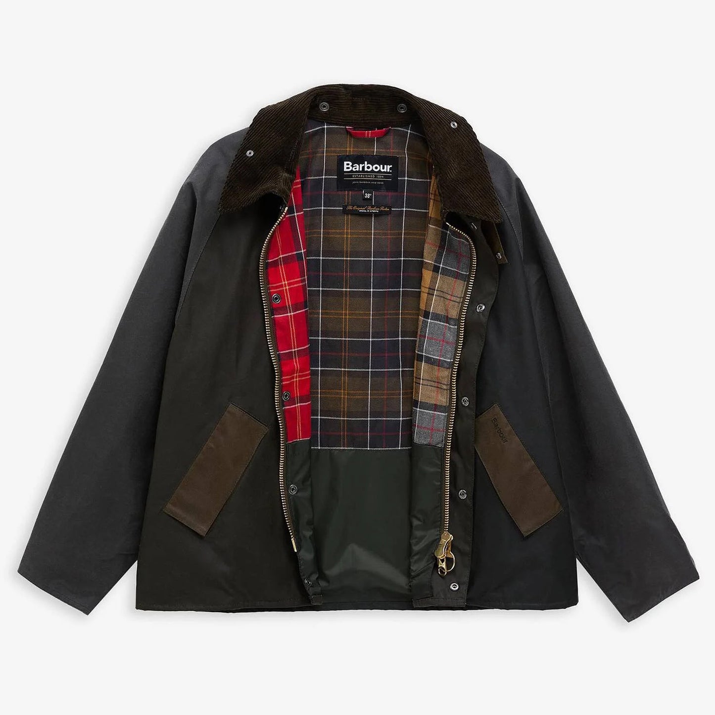 Patchwork Transport Waxed Jacket - Sage Multi