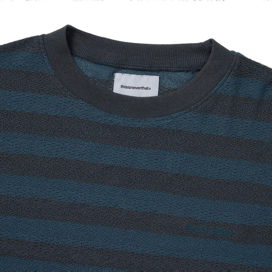 Women's Mesh Striped W Crewneck - Dark Brown