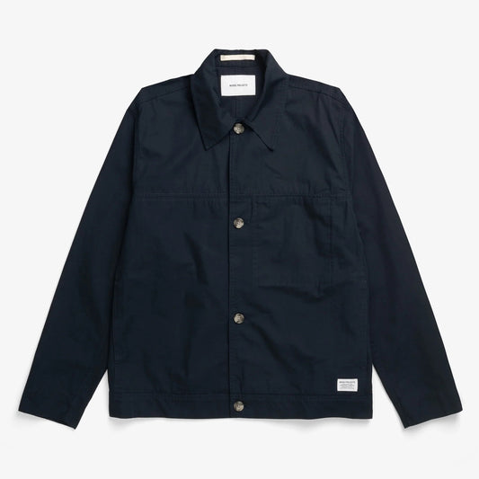Arresskov Compact Cotton Overshirt - Dark Navy