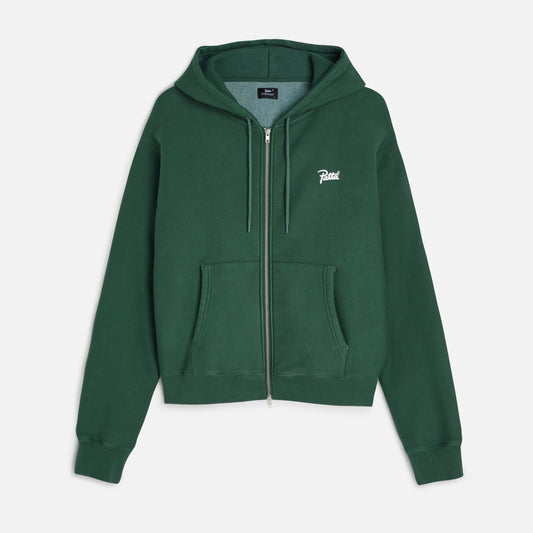 Classic Zip Up Hooded Sweater - Bistro Green