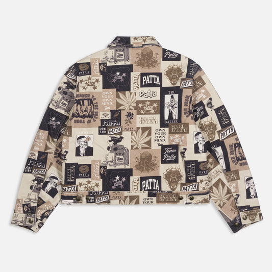 Collage Insulated Canvas Jacket - Multi