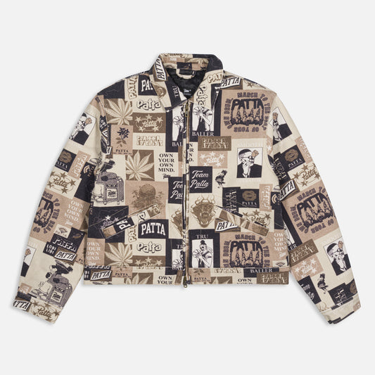 Collage Insulated Canvas Jacket - Multi