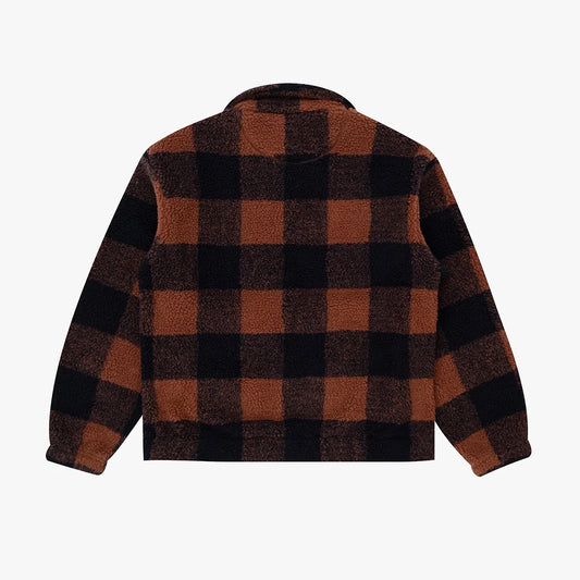 Province Check Sherpa Fleece Jacket- Walnut