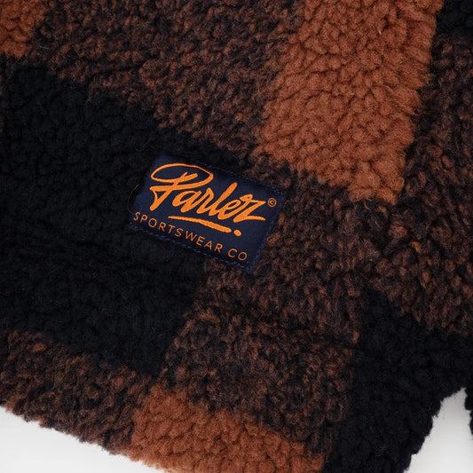 Province Check Sherpa Fleece Jacket- Walnut