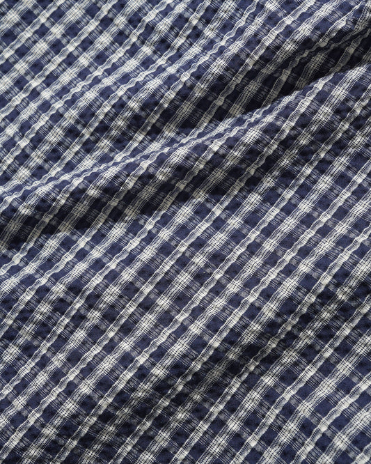 Pleated Shorts - Navy Plaid