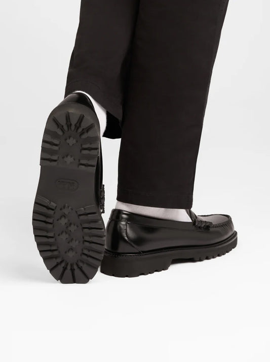 Mens Weejun 90 Larson Penny Loafers - Black Leather