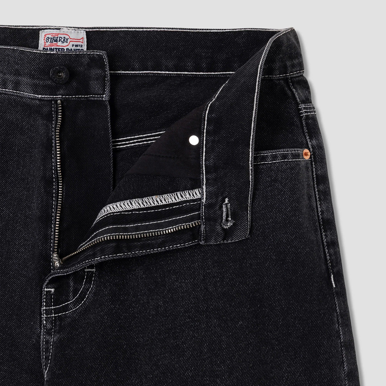 Wide 5 Short - Washed Black Denim