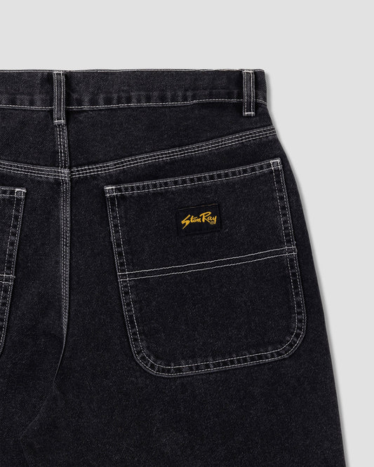 Wide 5 Short - Washed Black Denim