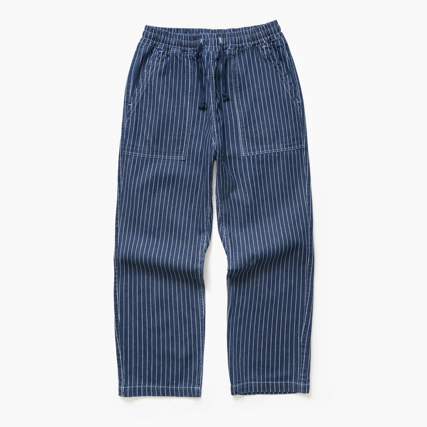 Pinstripe Denim Chef Pants - Indigo