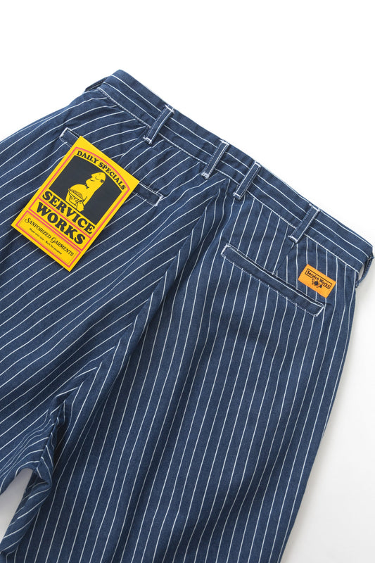 Pinstripe Denim Part Timer Shorts - Indigo