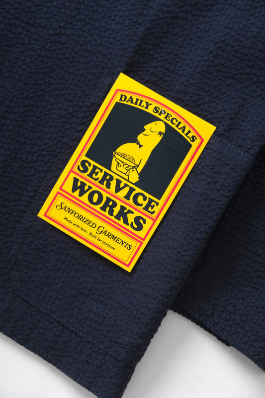 Seersucker Server Suit Jacket - Dark Navy