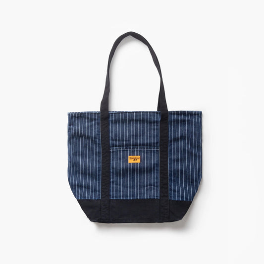 Pinstripe Denim Tote - Indigo