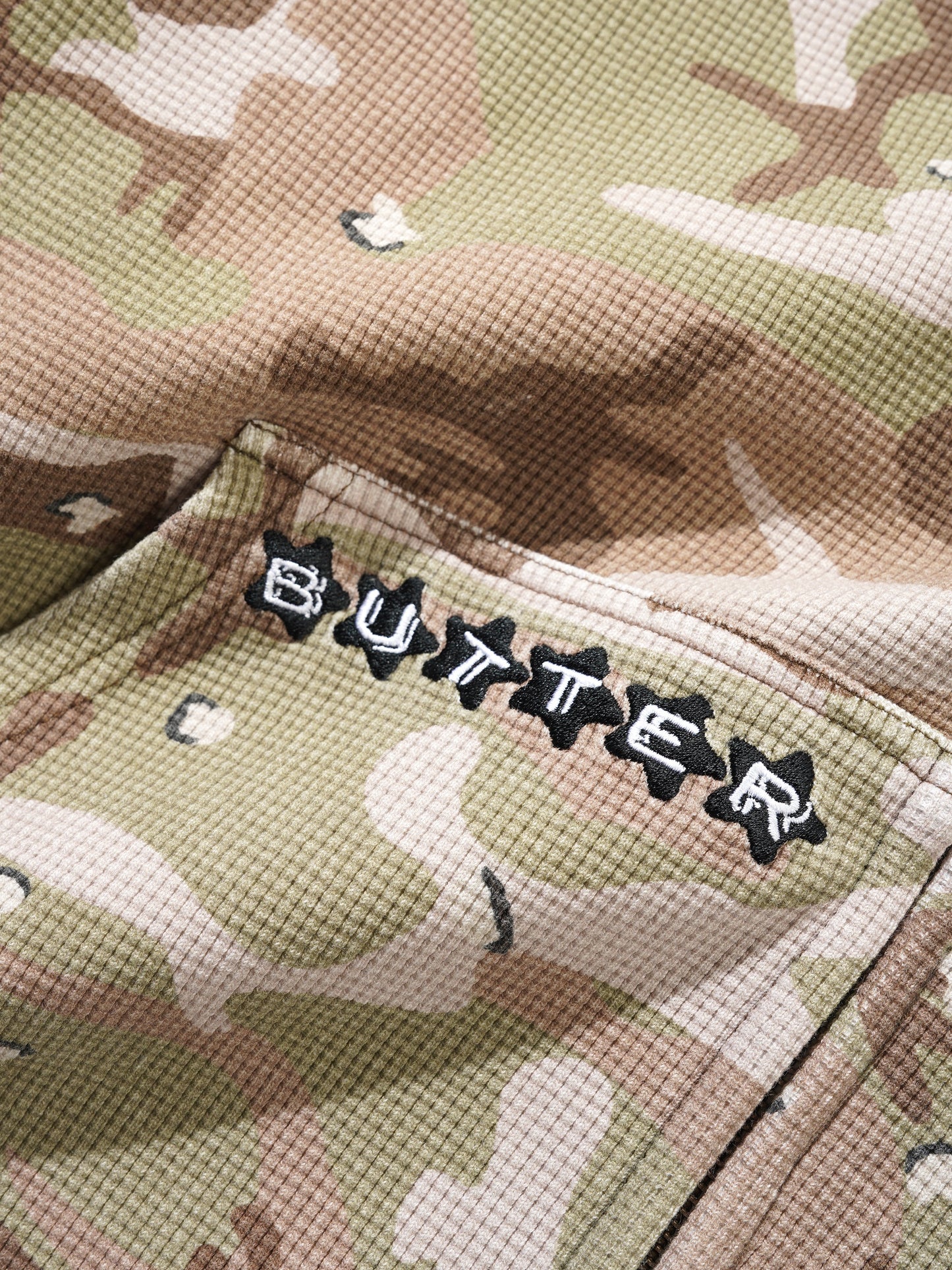 Stars Waffle Zip-Thru Hood - Desert Camo